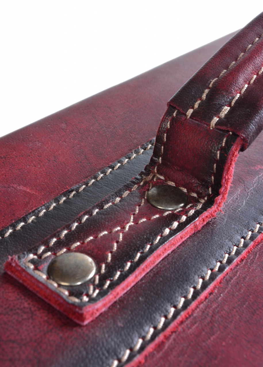 Leder Aktentasche XL rot