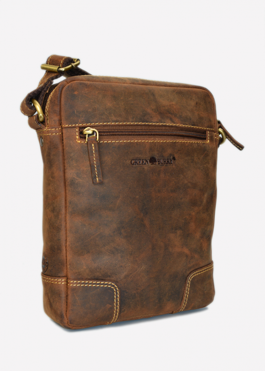 Vintage-Leder Herrentasche klein braun