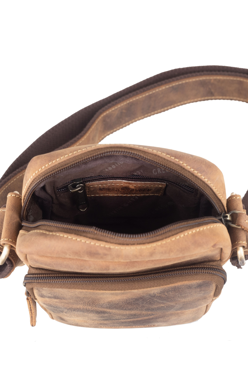 Vintage-Leder Umhängetasche TRAVEL I, braun