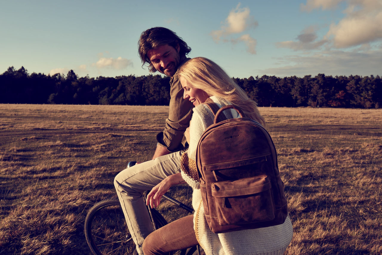 Vintage Backpack Zip around Leder