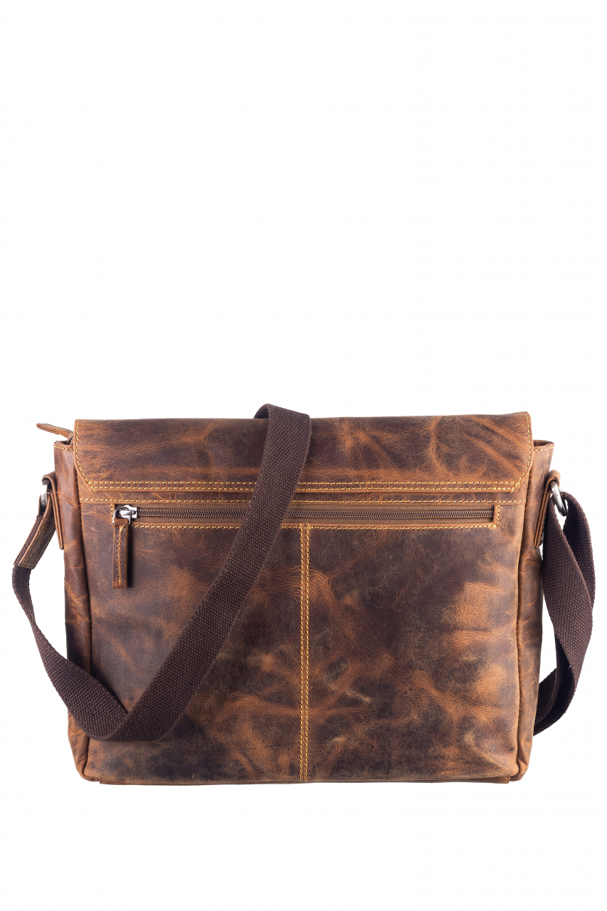 Vintage A4 Umhängetasche brown Leder