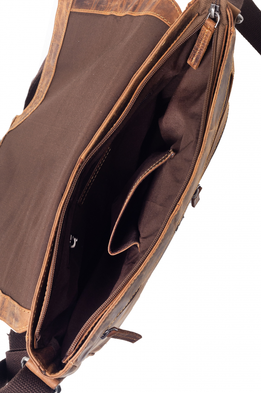 Vintage A4 Umhängetasche brown Leder