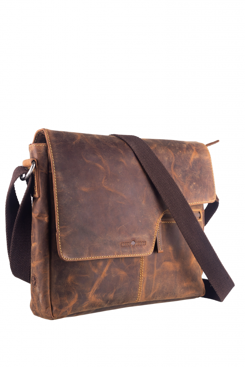 Vintage A4 Umhängetasche brown Leder