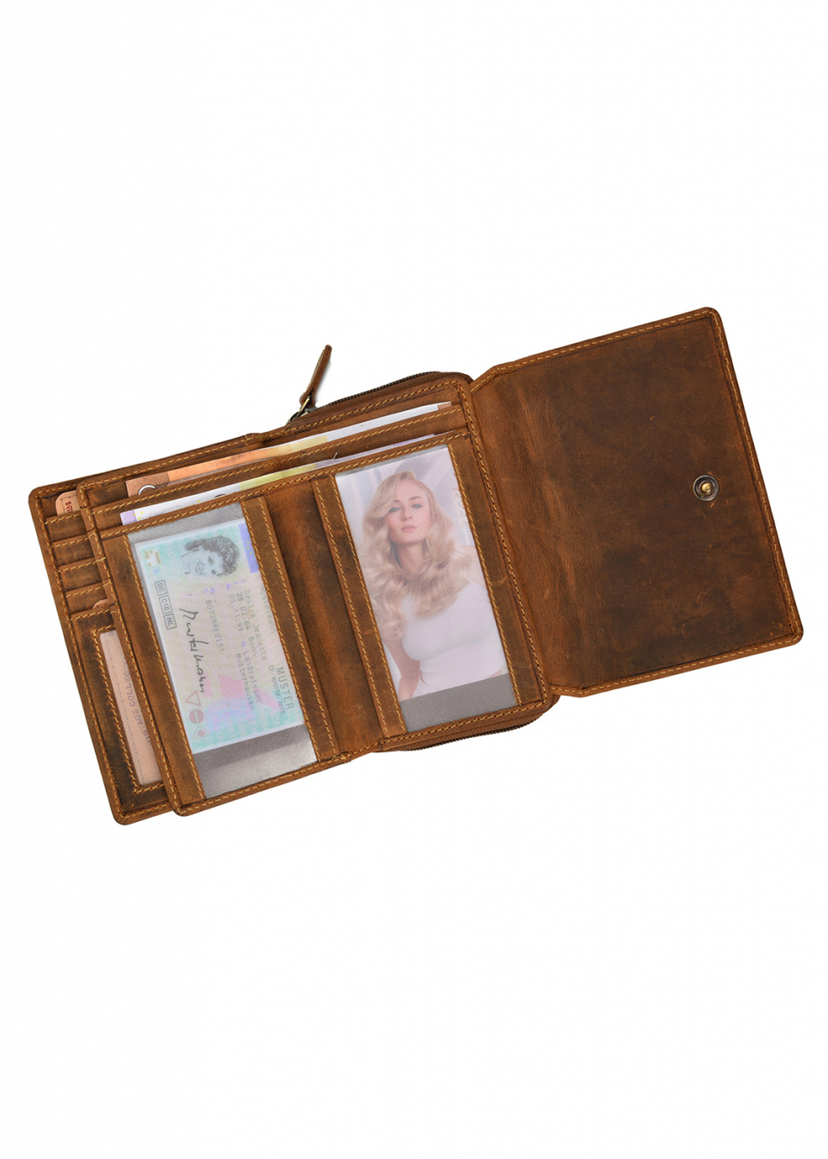 Vintage Damen RV- Kombibörse RFID Leder