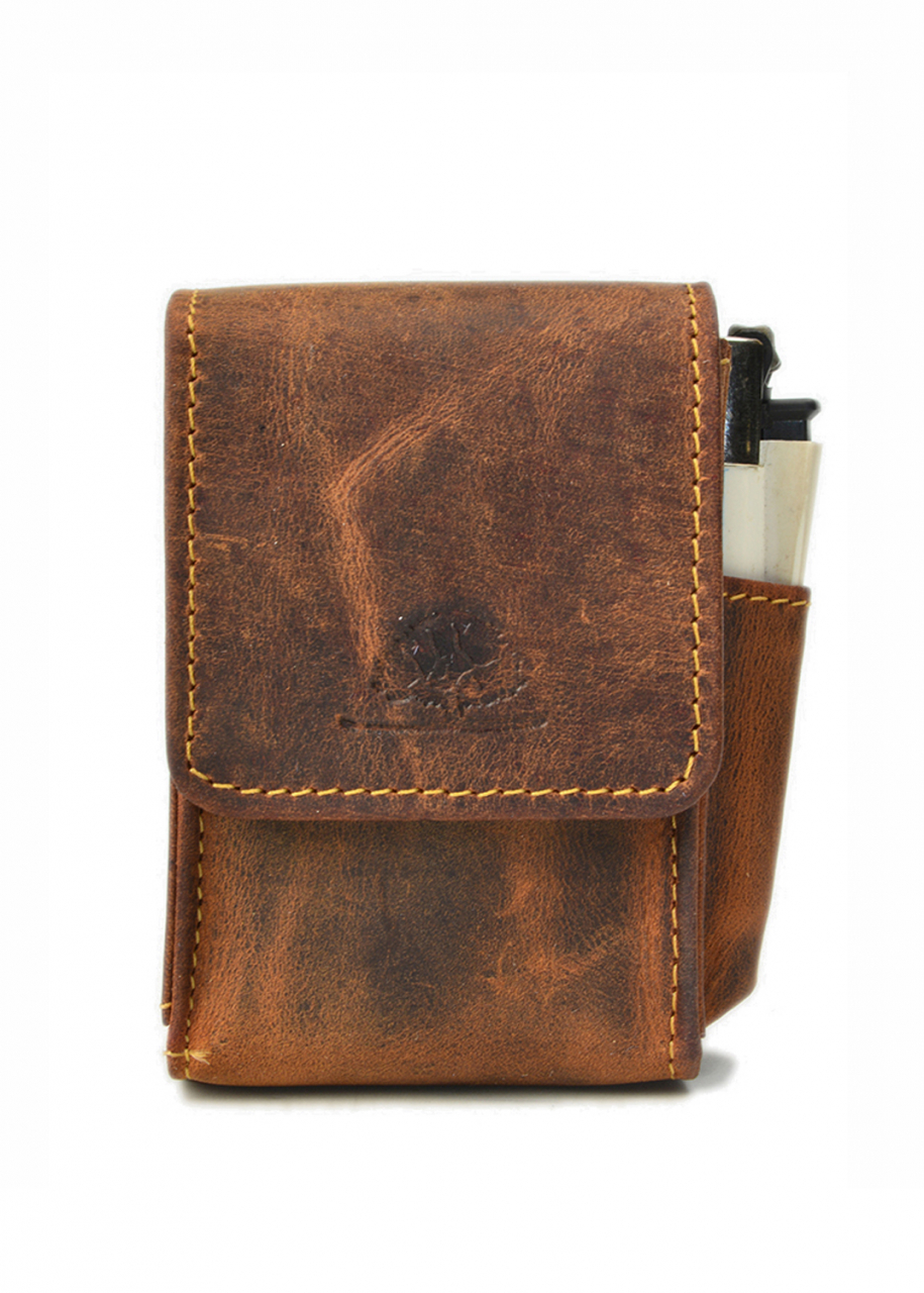 Vintage Zigaretten-Etui Leder, brown
