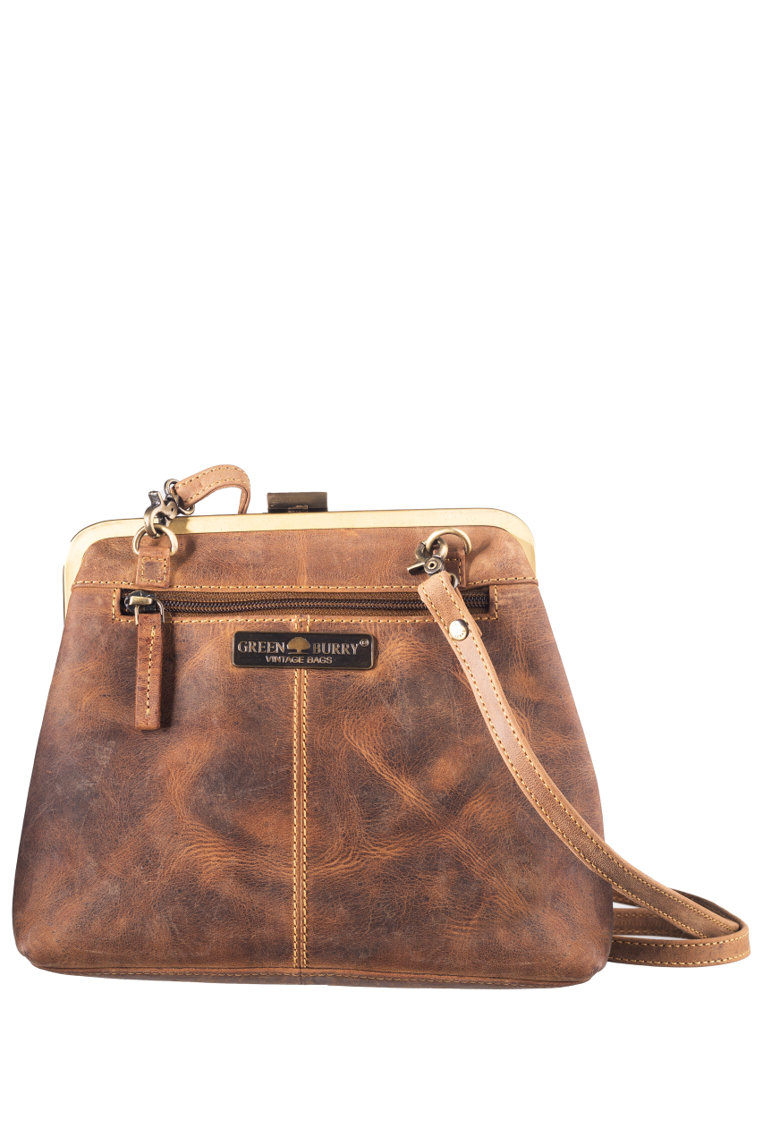 Vintage-Leder Bügeltasche  Clappy  S