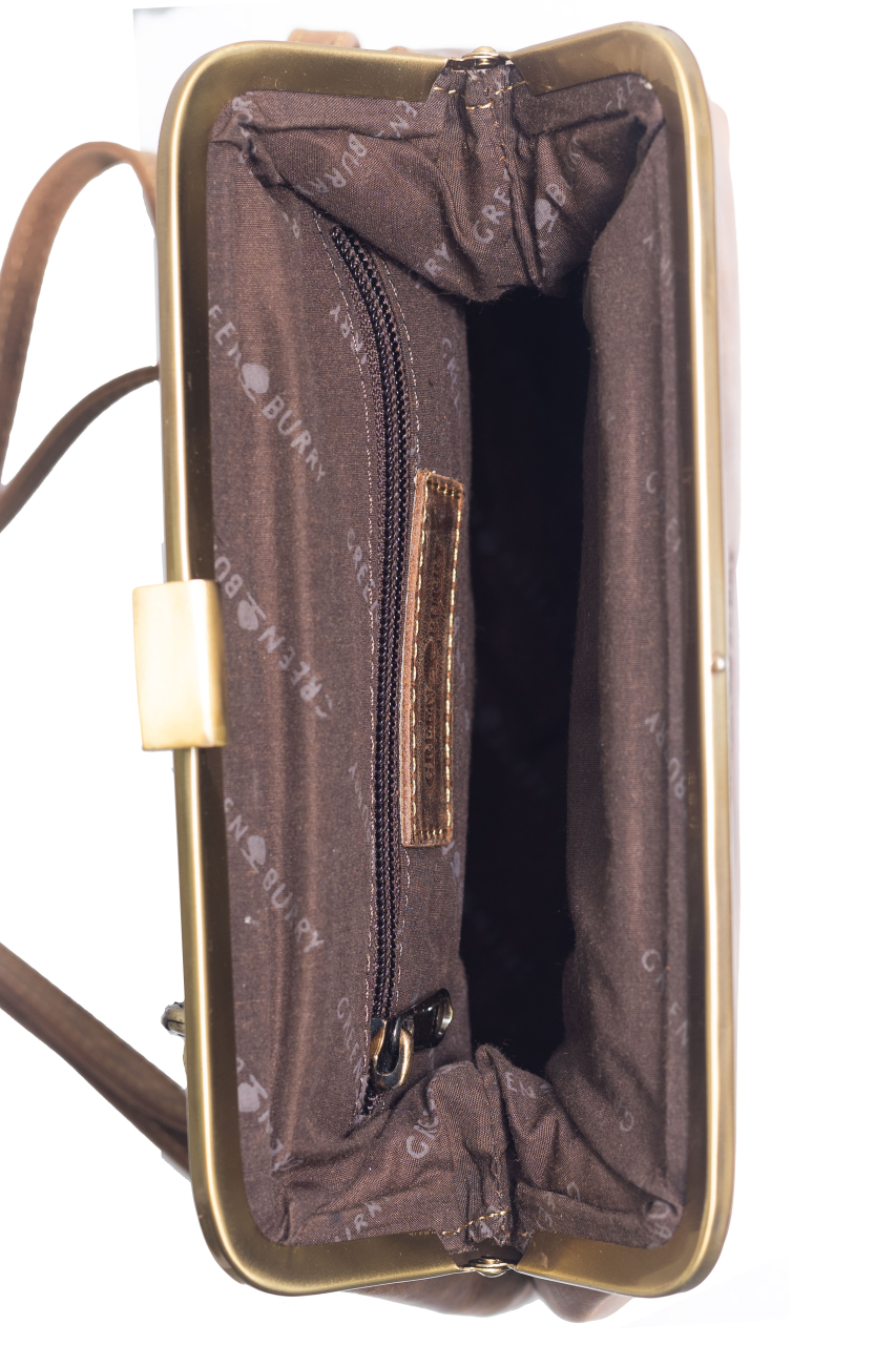 Vintage-Leder Bügeltasche  Clappy  S