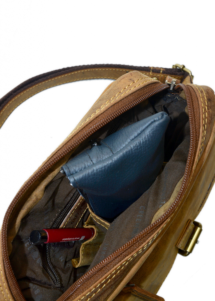 Vintage-Leder Umhängetasche braun