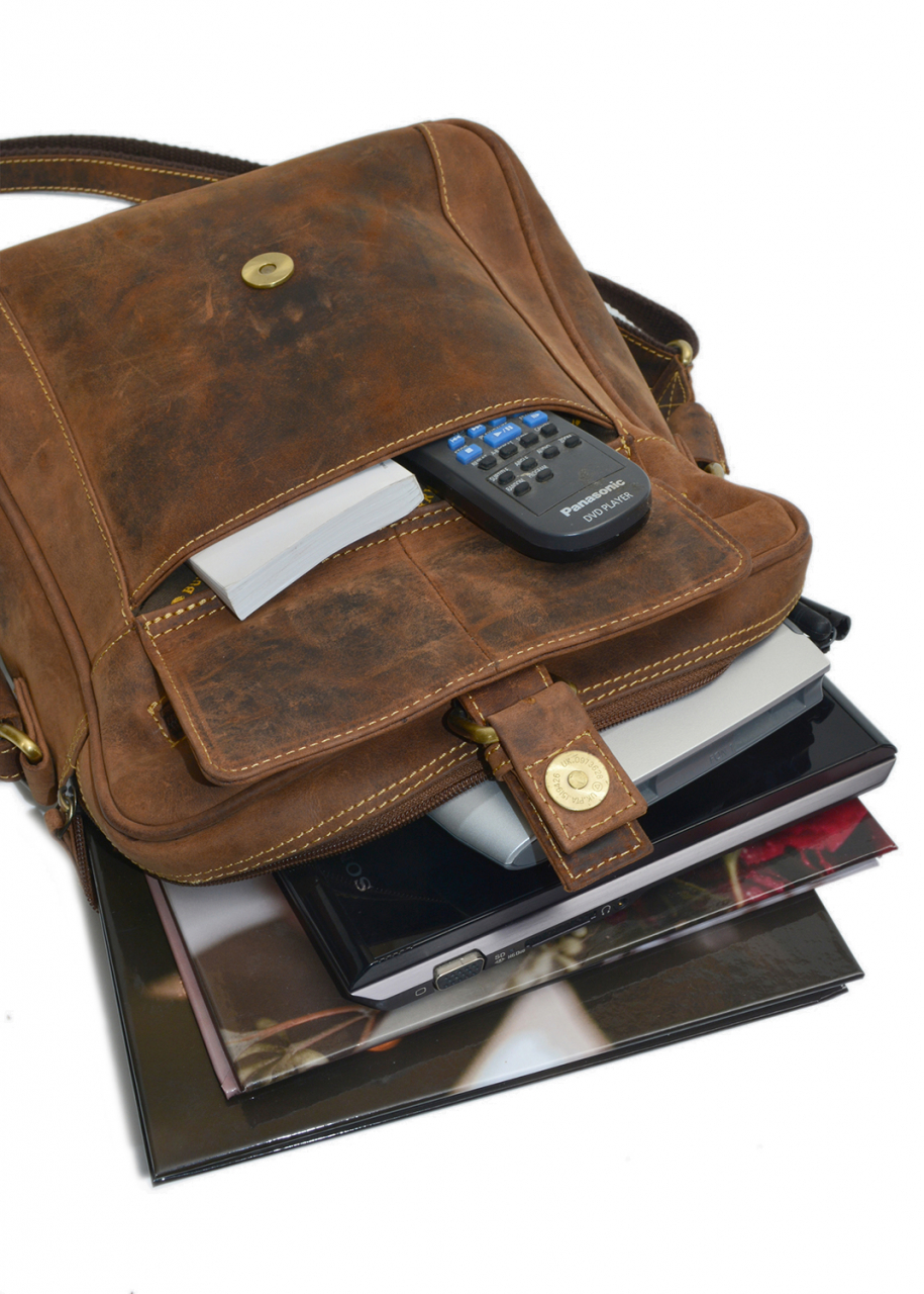 Vintage-Leder Umhängetasche braun