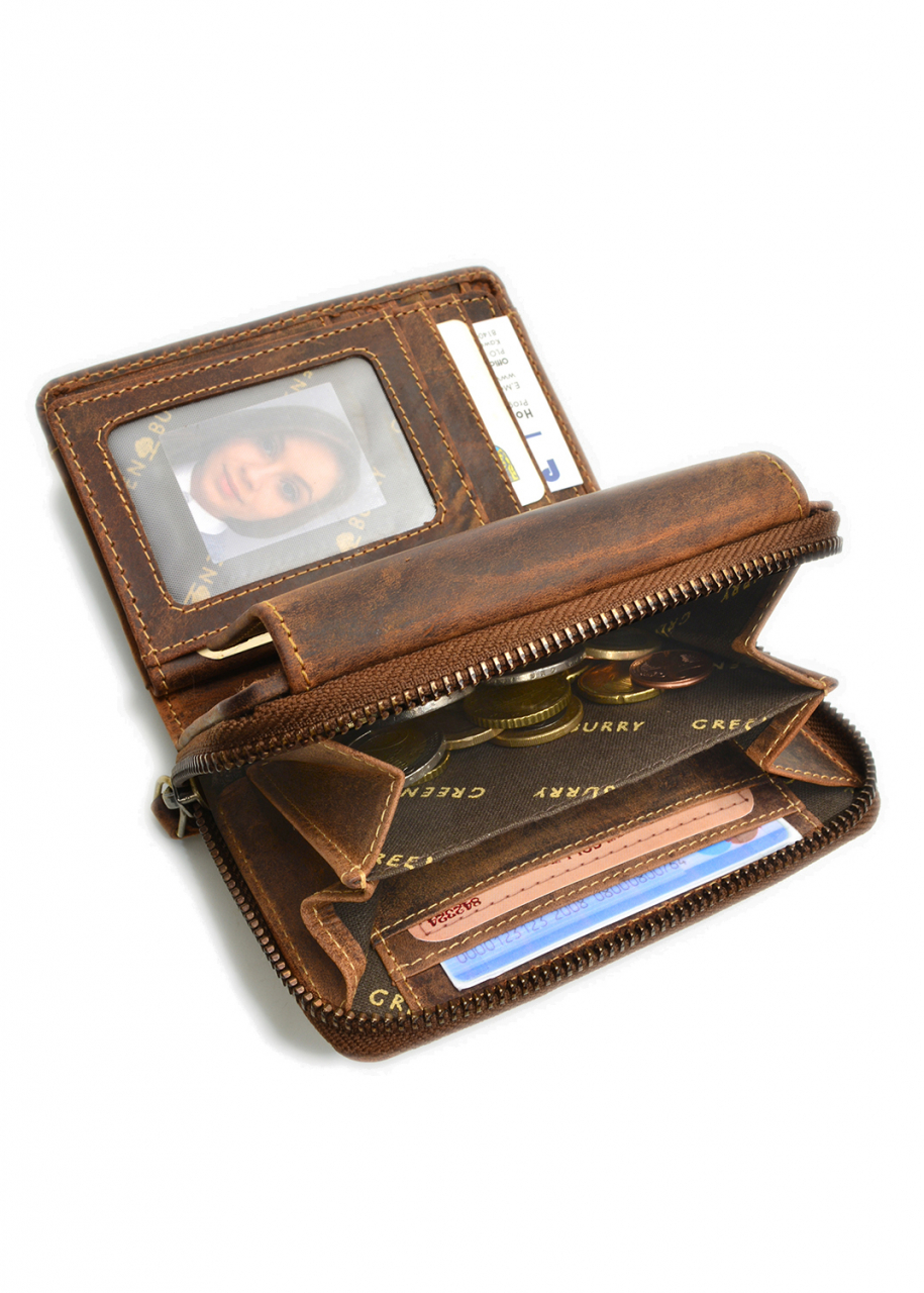 Vintage Damen RV- Kombibörse mit RFID-Schutz Leder