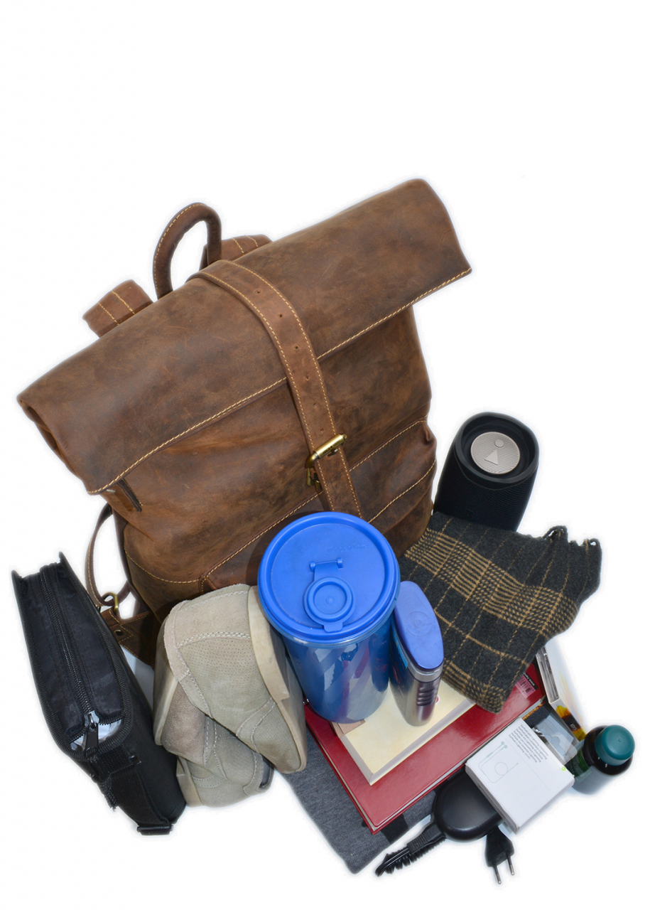 Vintage-Leder Rucksack braun