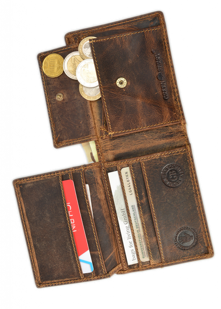 Vintage RV- Scheintasche 2tlg. RFID kurz Leder