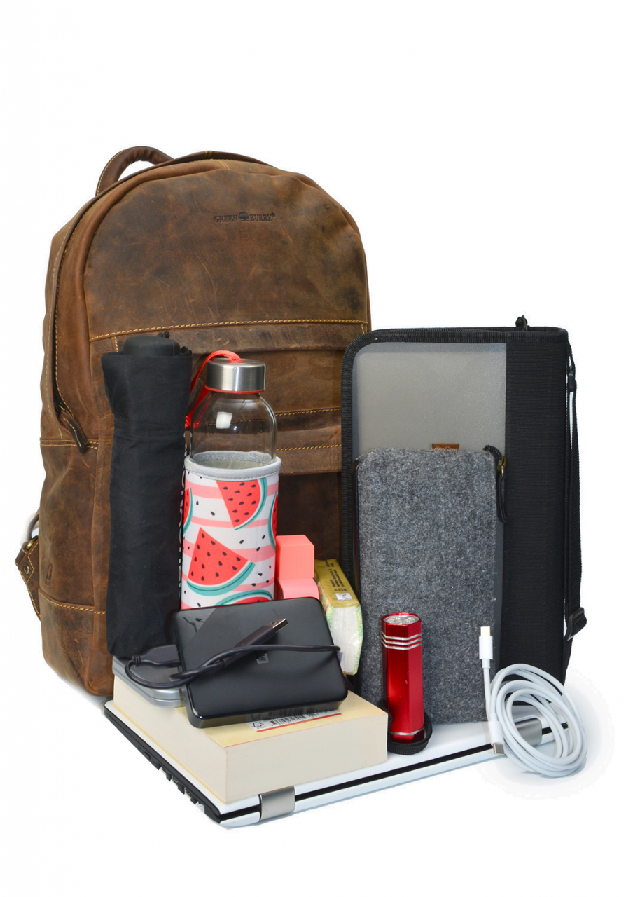 Vintage Backpack Zip around Leder