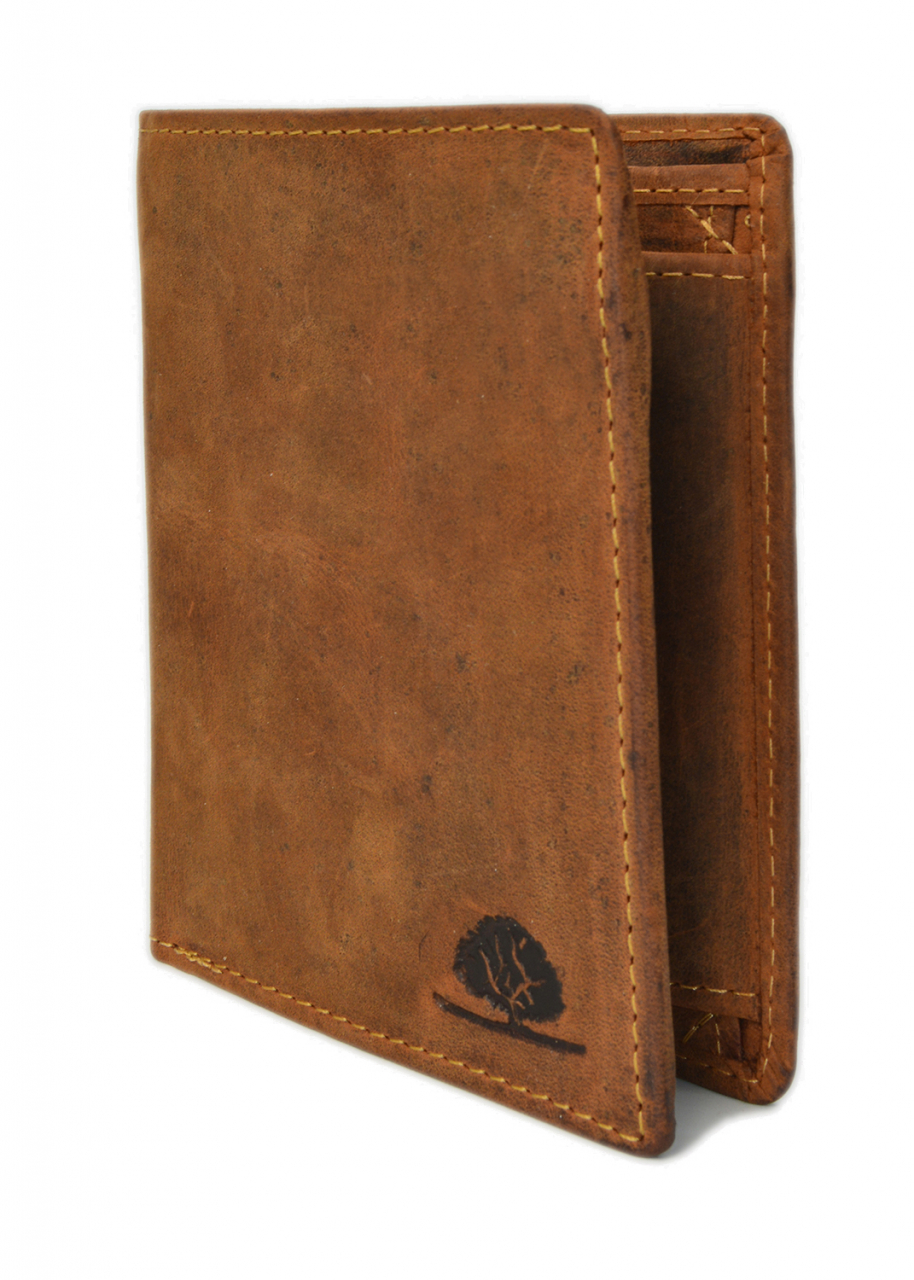 Vintage-Leder Geldbörse Hochformat, braun