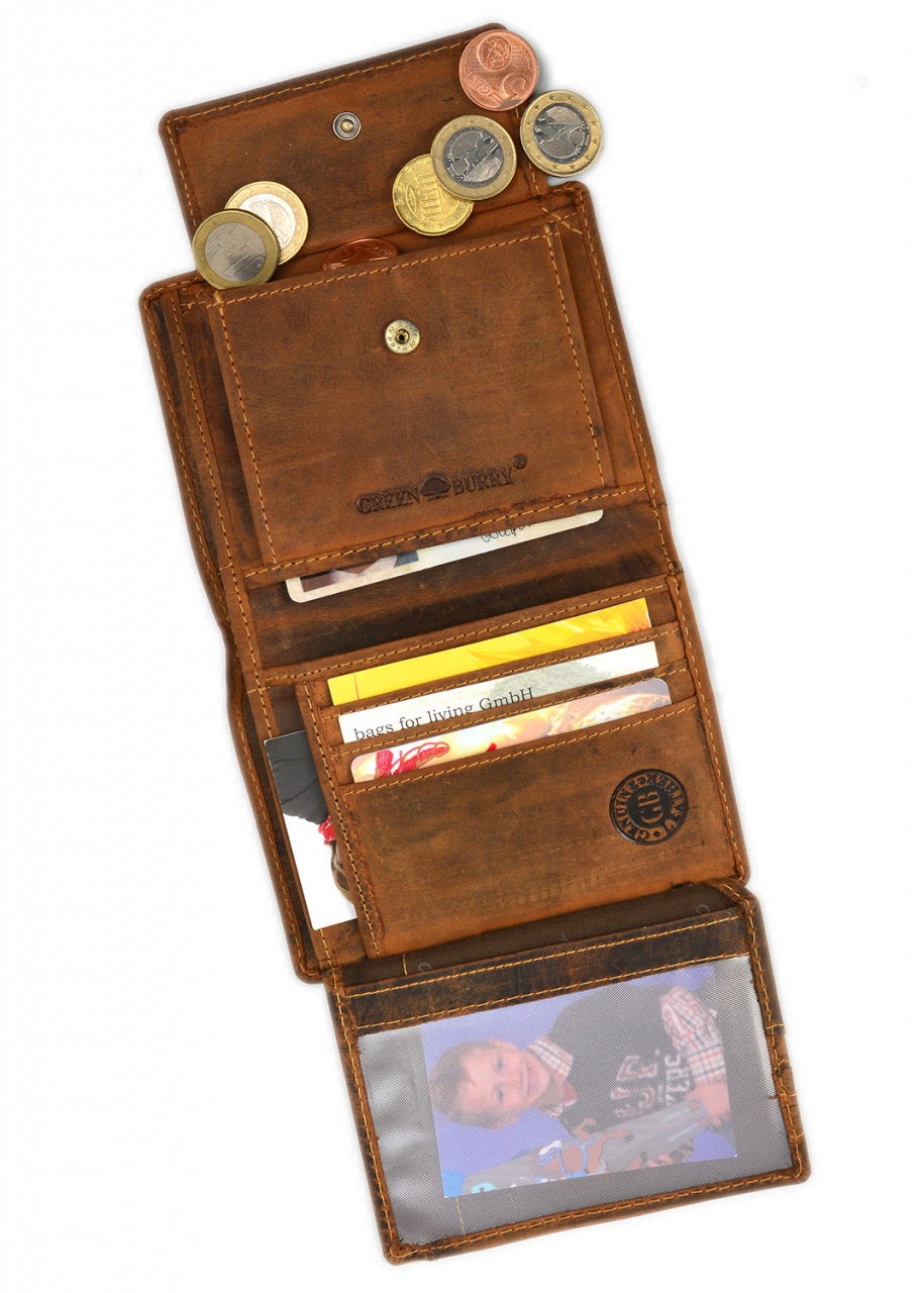 Vintage-Leder Geldbörse Hochformat, braun