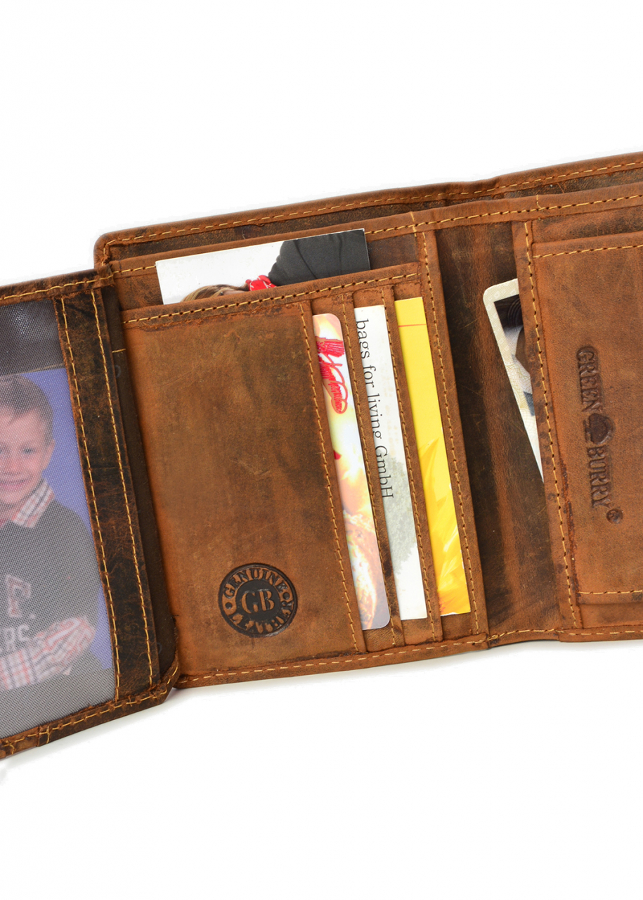 Vintage-Leder Geldbörse Hochformat, braun