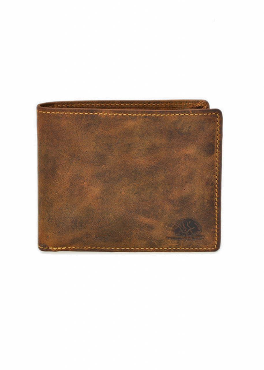 Vintage-Leder Geldbörse mit Ausweisetui Querformat RFID braun