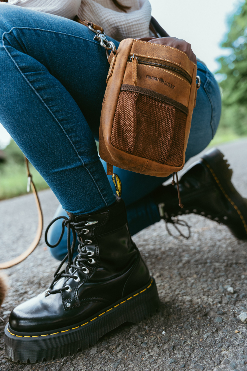 Vintage Leckerli-Umhängetasche Leder