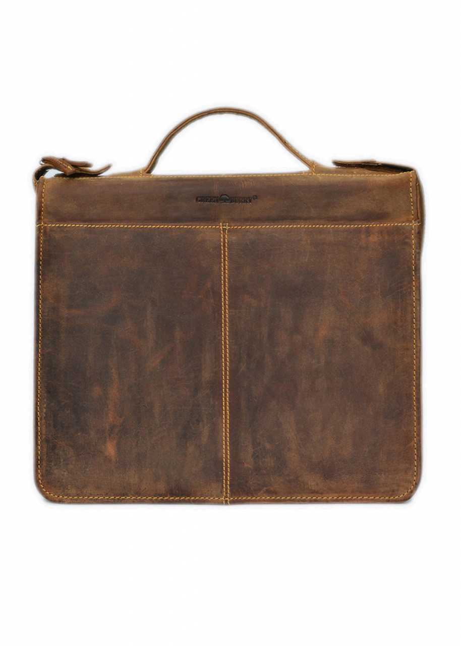 Vintage-Leder A4-Schreibmappe mit Ringmechanik 35mm, braun
