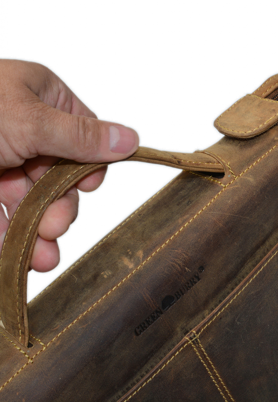 Vintage-Leder A4-Schreibmappe mit Ringmechanik 35mm, braun