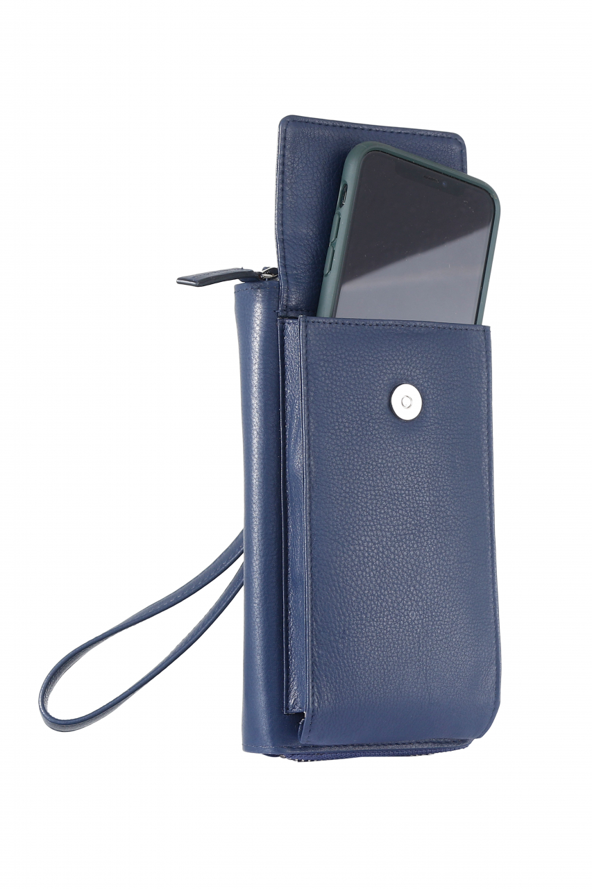 Nappa Mobil/Börse/Bag RFID Leder maritim