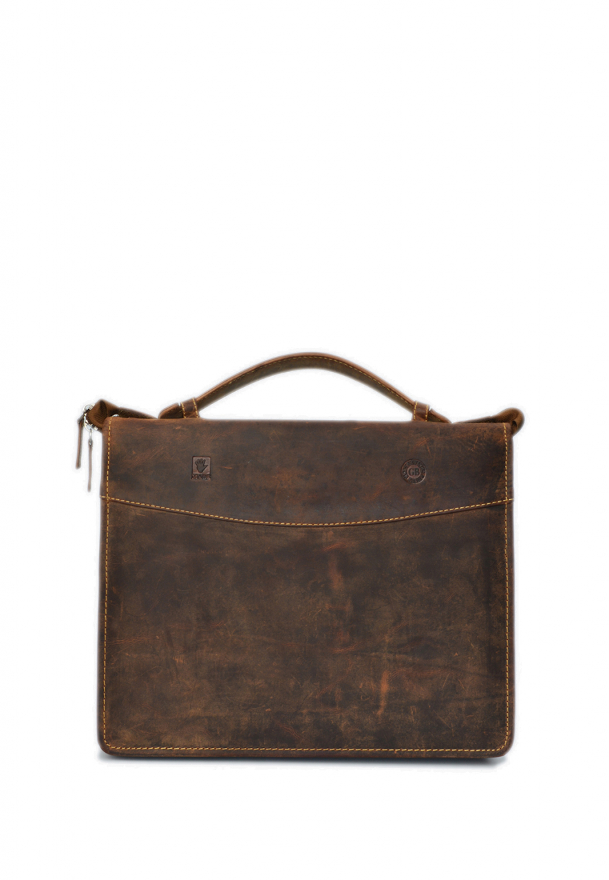 Vintage-Leder A4-Schreibmappe mit Ringmechanik, braun