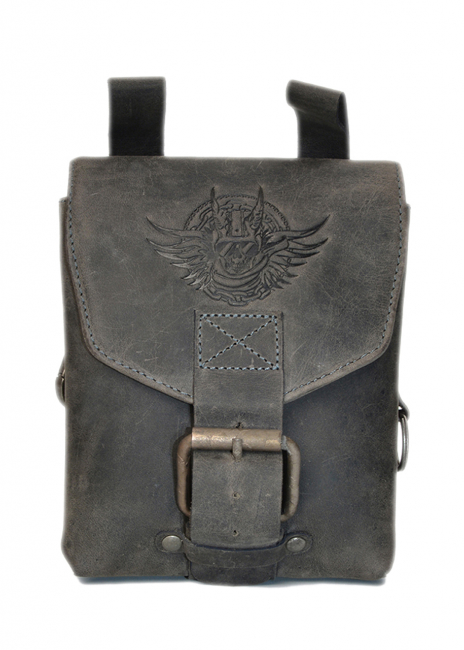 Vintage spezial Biker Gürteltasche Rolf charcoal Leder