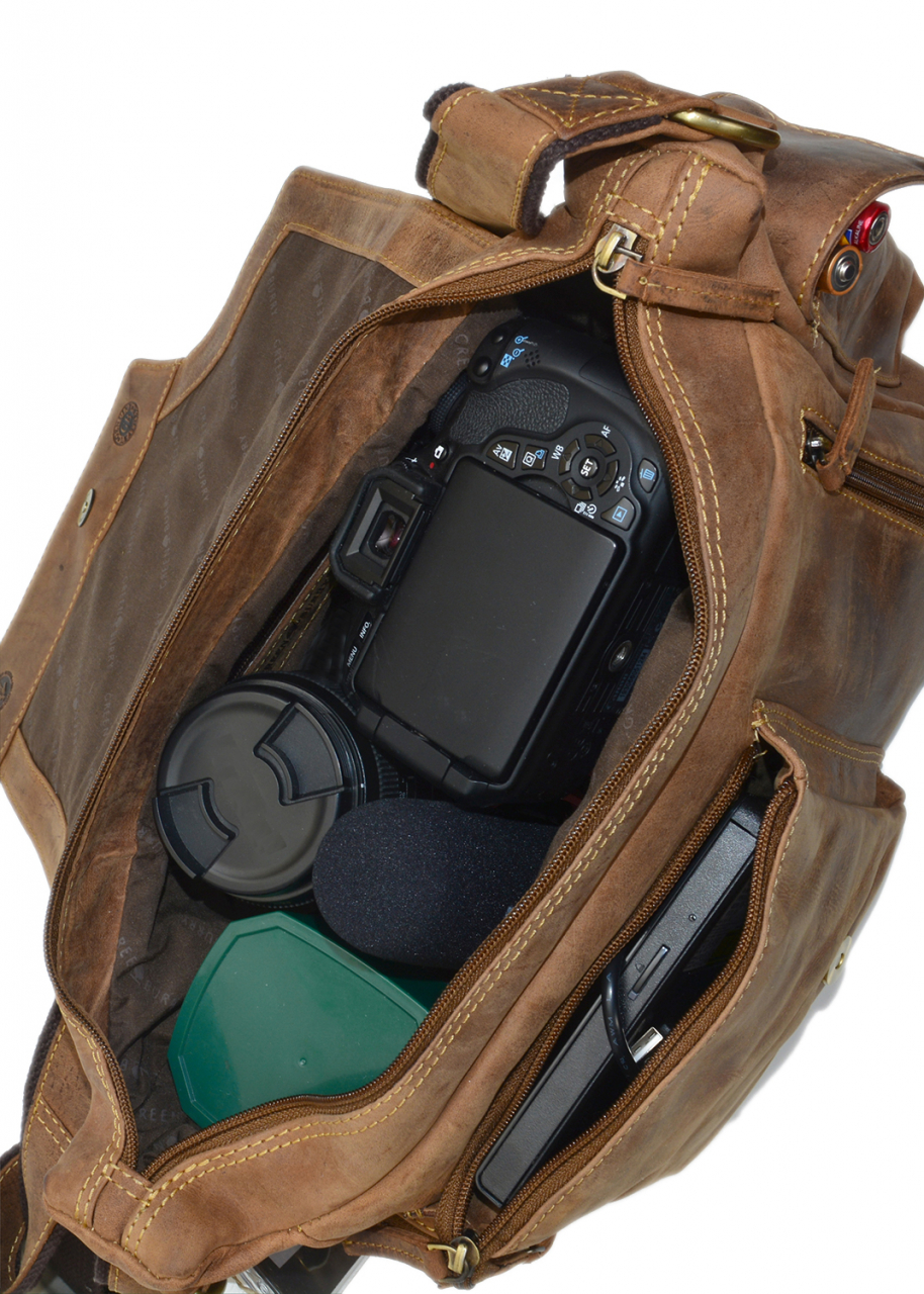 Vintage-Leder Umhängetasche, braun