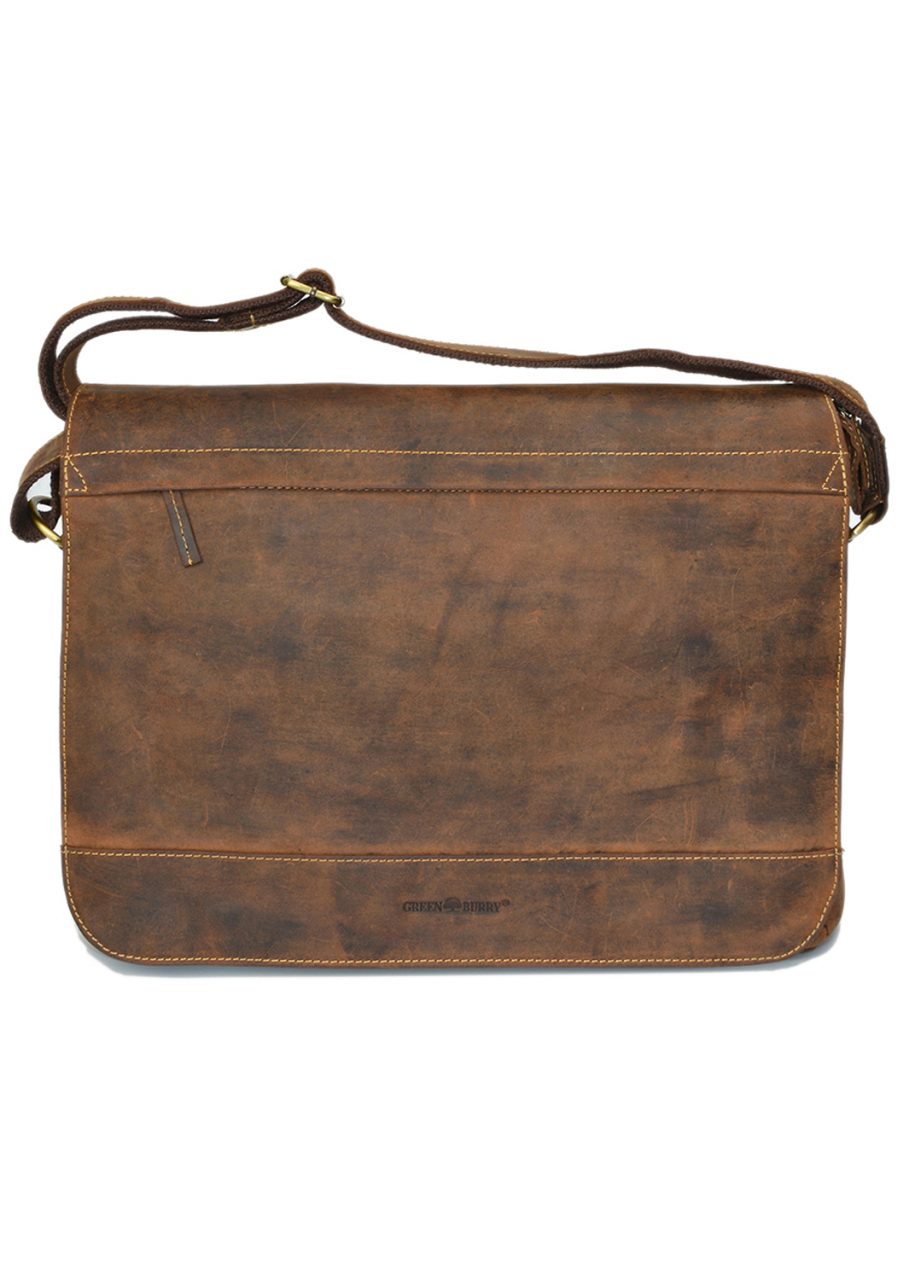 Vintage-Leder Business-Umhängetasche, braun