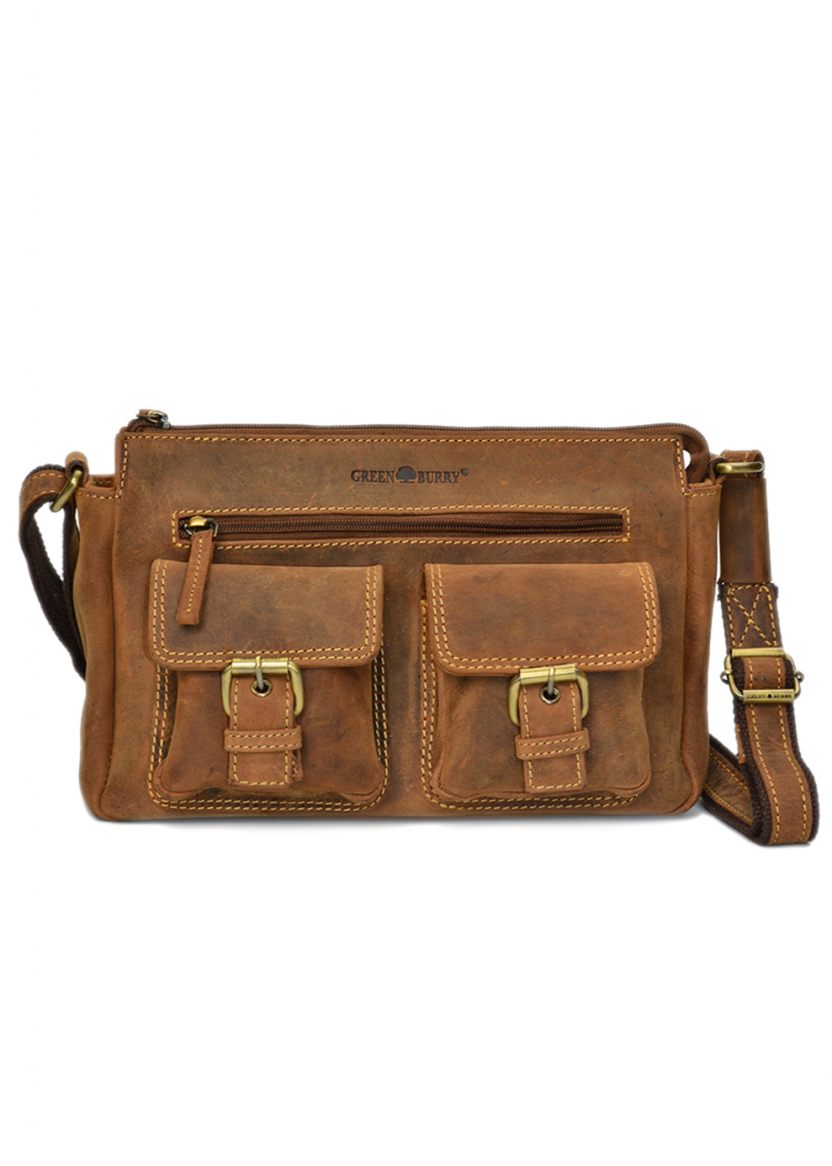 Vintage-Leder Umhängetasche braun