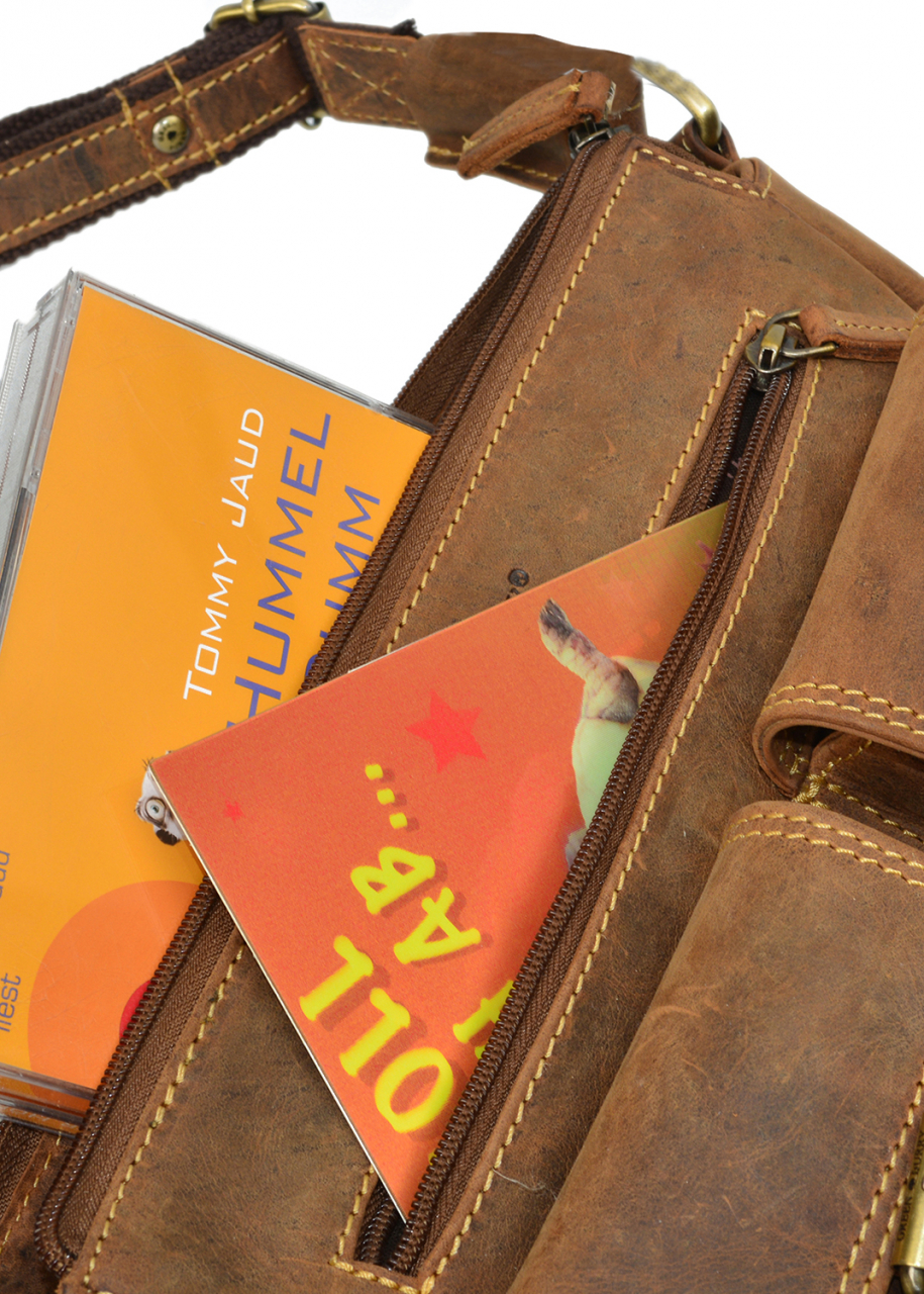 Vintage-Leder Umhängetasche braun