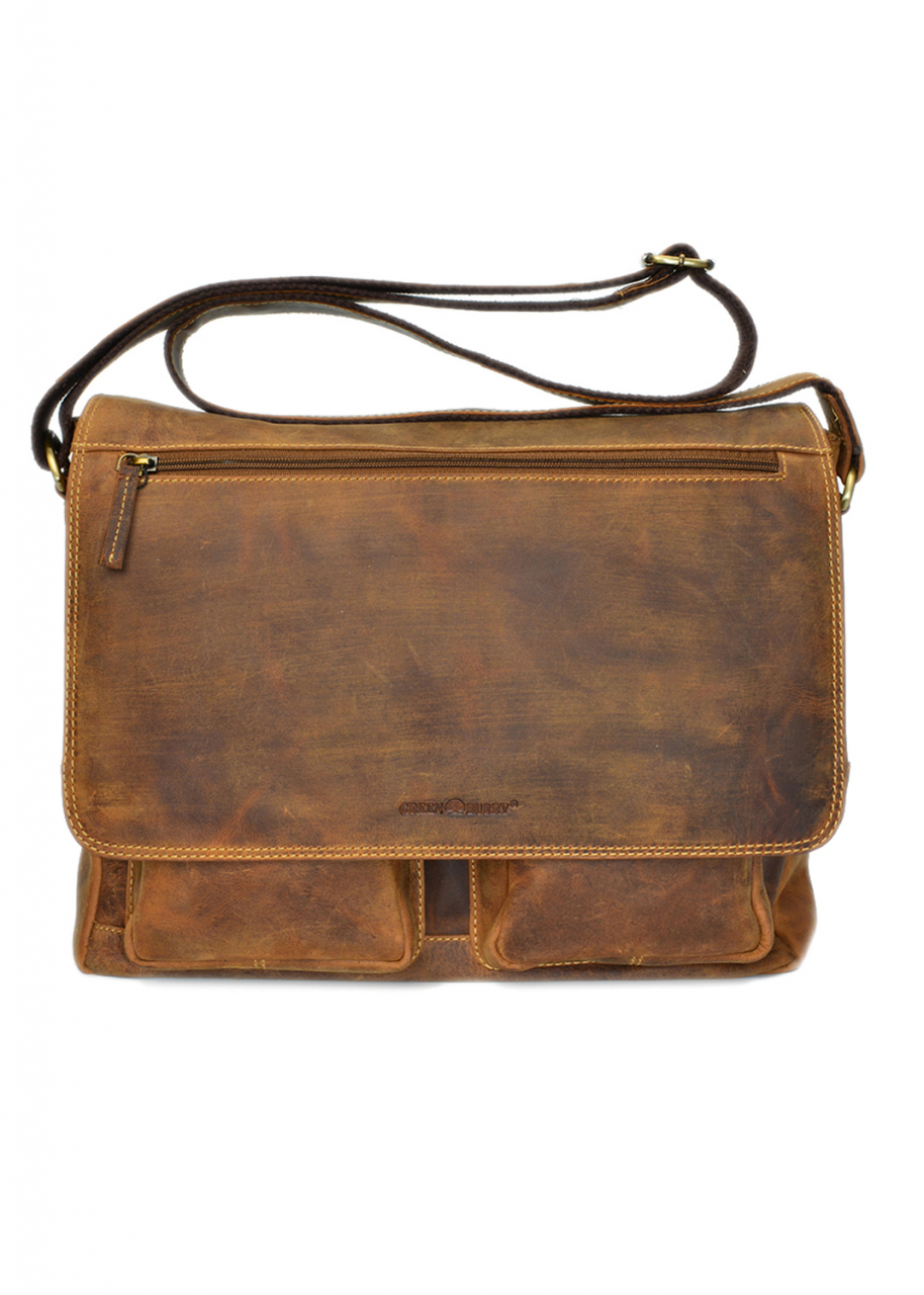 Vintage-Leder Business-Umhängetasche, braun