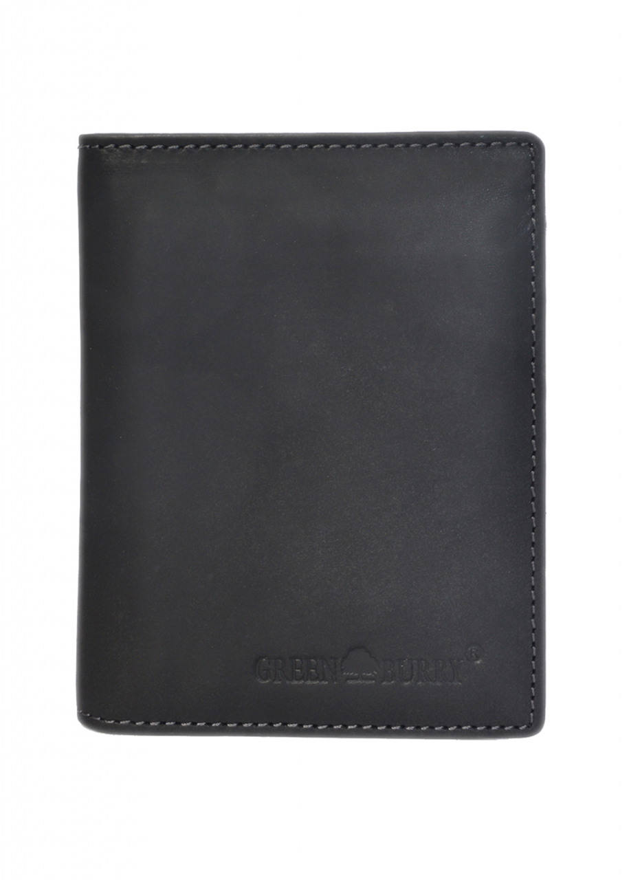 Vintage RFID Ausweismappe 2 black Leder