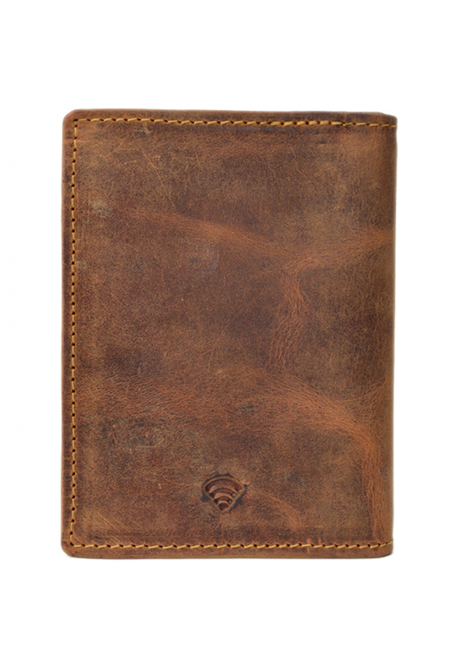 Vintage RFID Ausweismappe 2 brown Leder