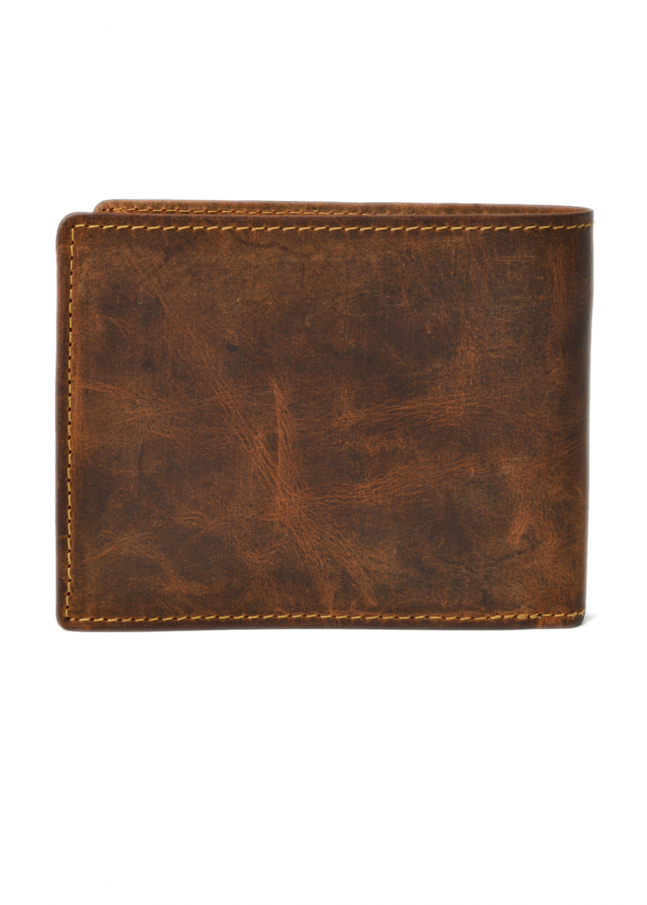 Vintage Geldbörse RFID Querformat Leder braun
