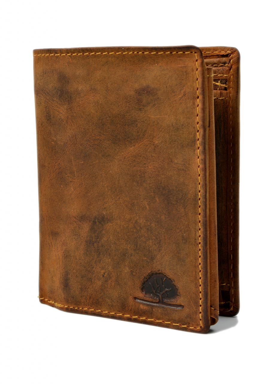 Vintage-Leder Geldbörse RFID braun