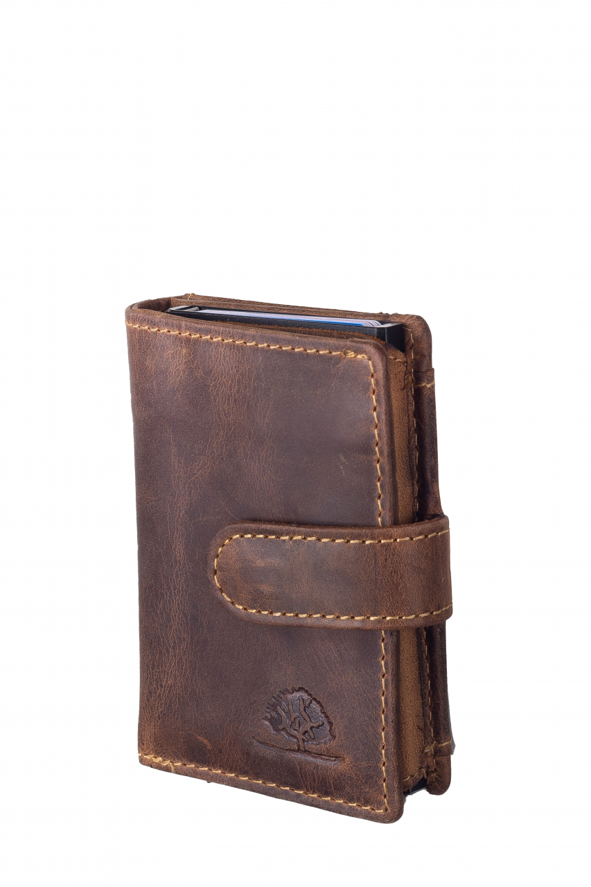 Vintage original RFID card slider coin brown