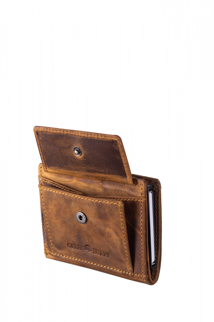 Vintage original RFID card slider coin tan
