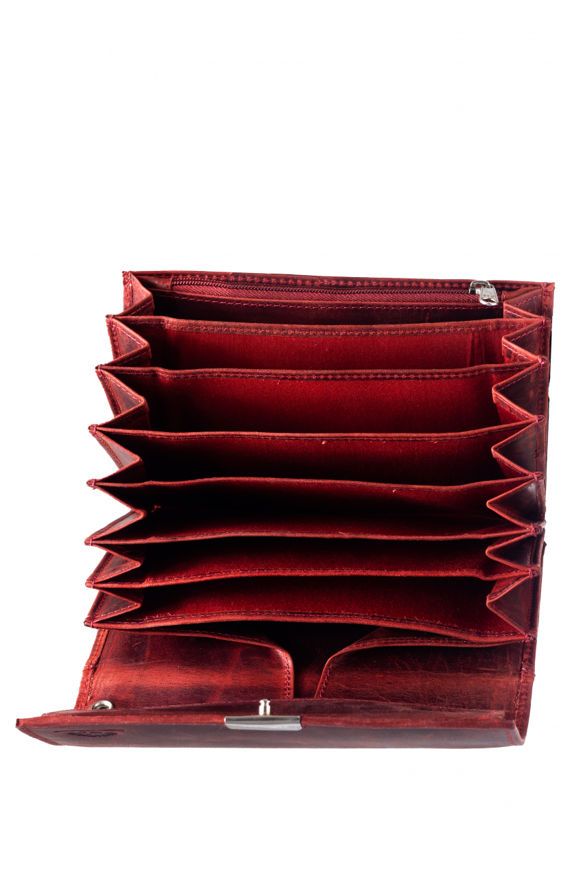 Vintage Kellnerbörse Leder rusty red