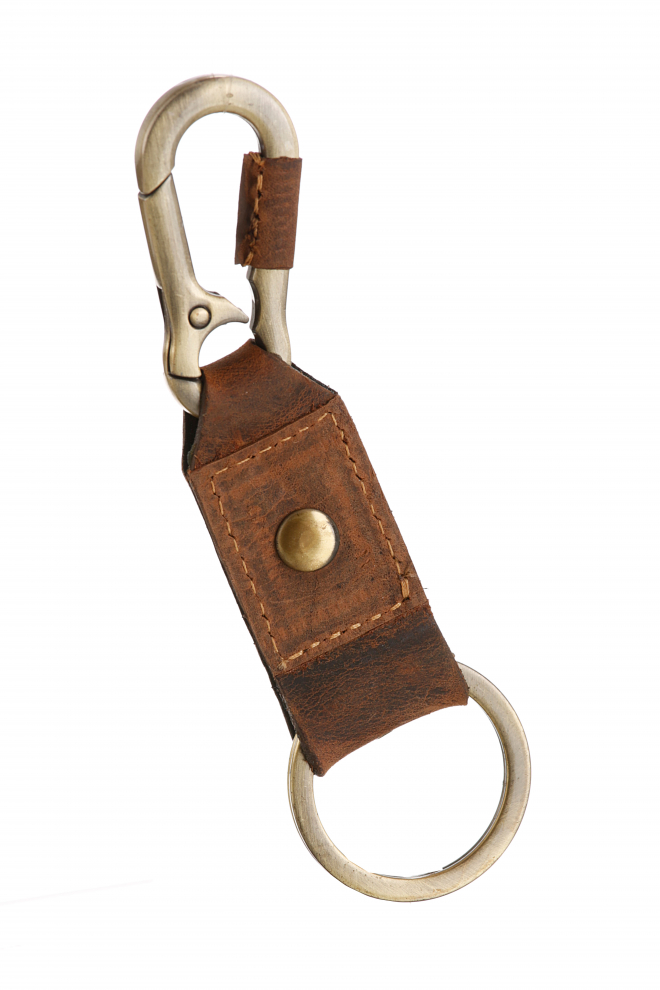 Vintage Schlüsselkarabiner Leder
