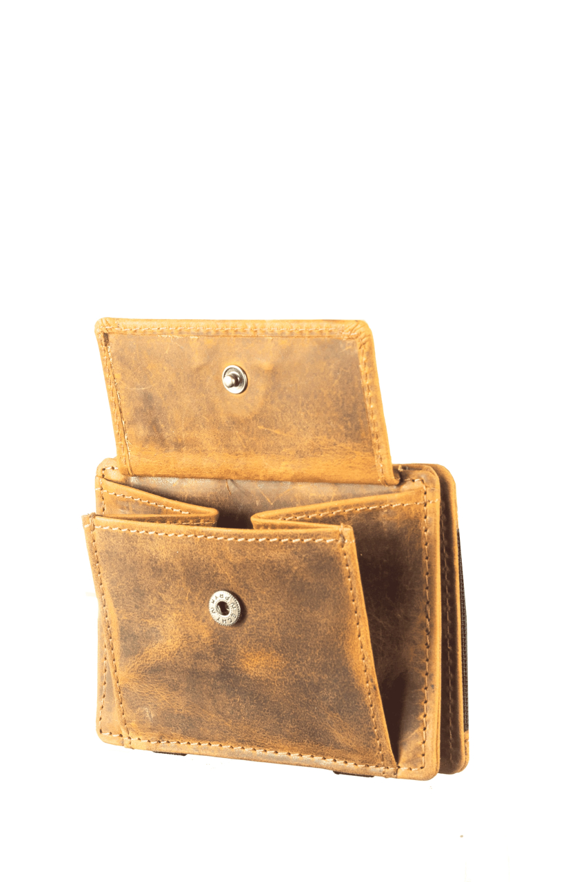 Vintage magic wallet coinpocket RFID sahara tan