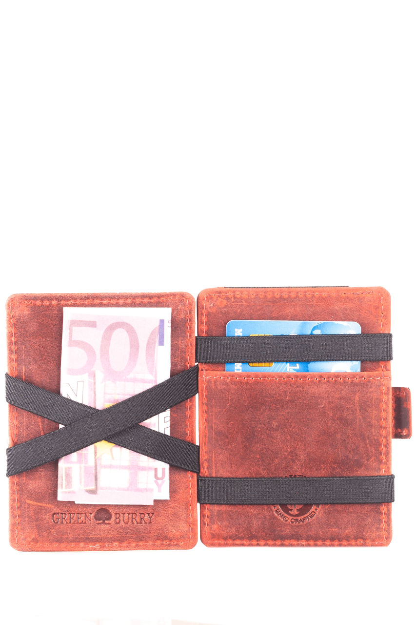Vintage magic wallet coinpocket RFID red