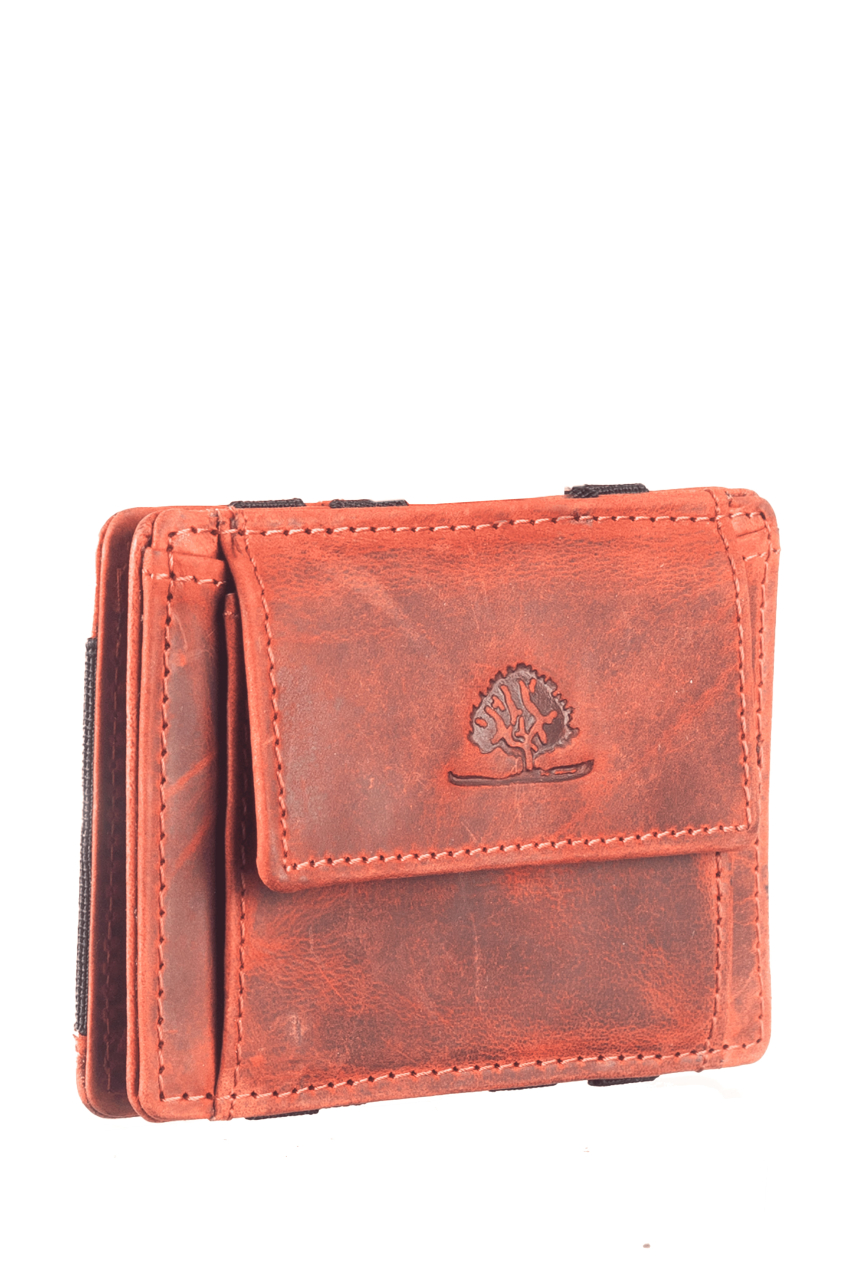 Vintage magic wallet coinpocket RFID red