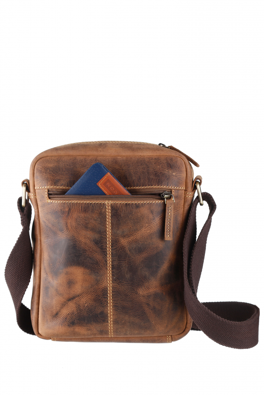 Vintage Travel-6 Umhänger Leder