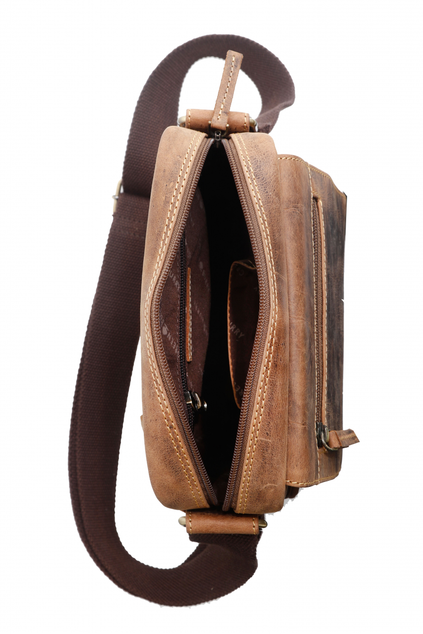 Vintage Travel-3 Umhänger klein Leder