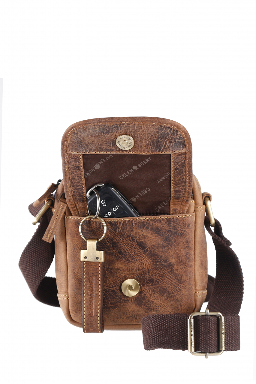 Vintage Travel-3 Umhänger klein Leder