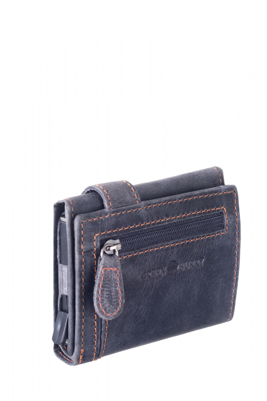 Vintage original RFID card slider zip blue