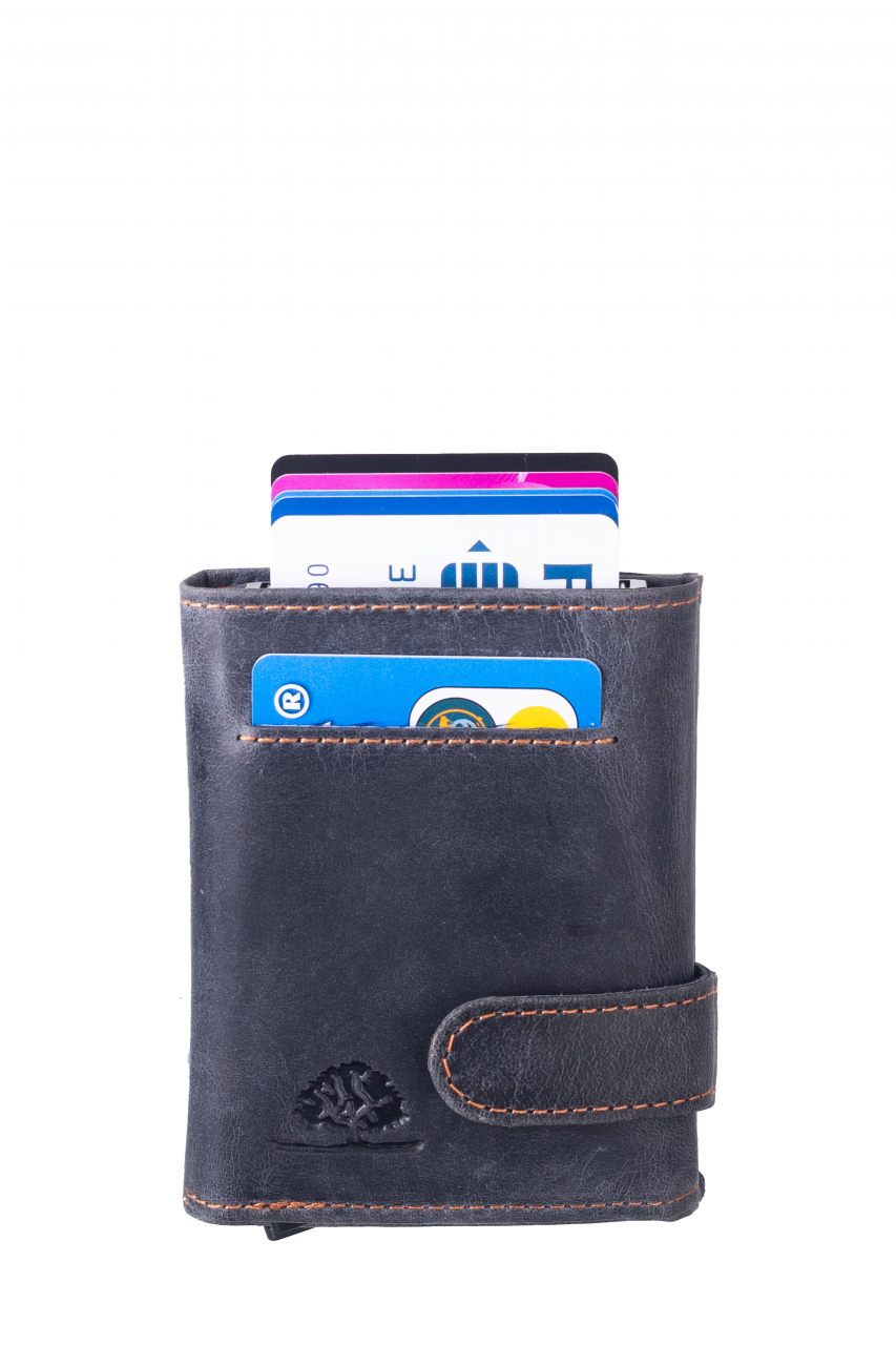 Vintage original RFID card slider zip blue