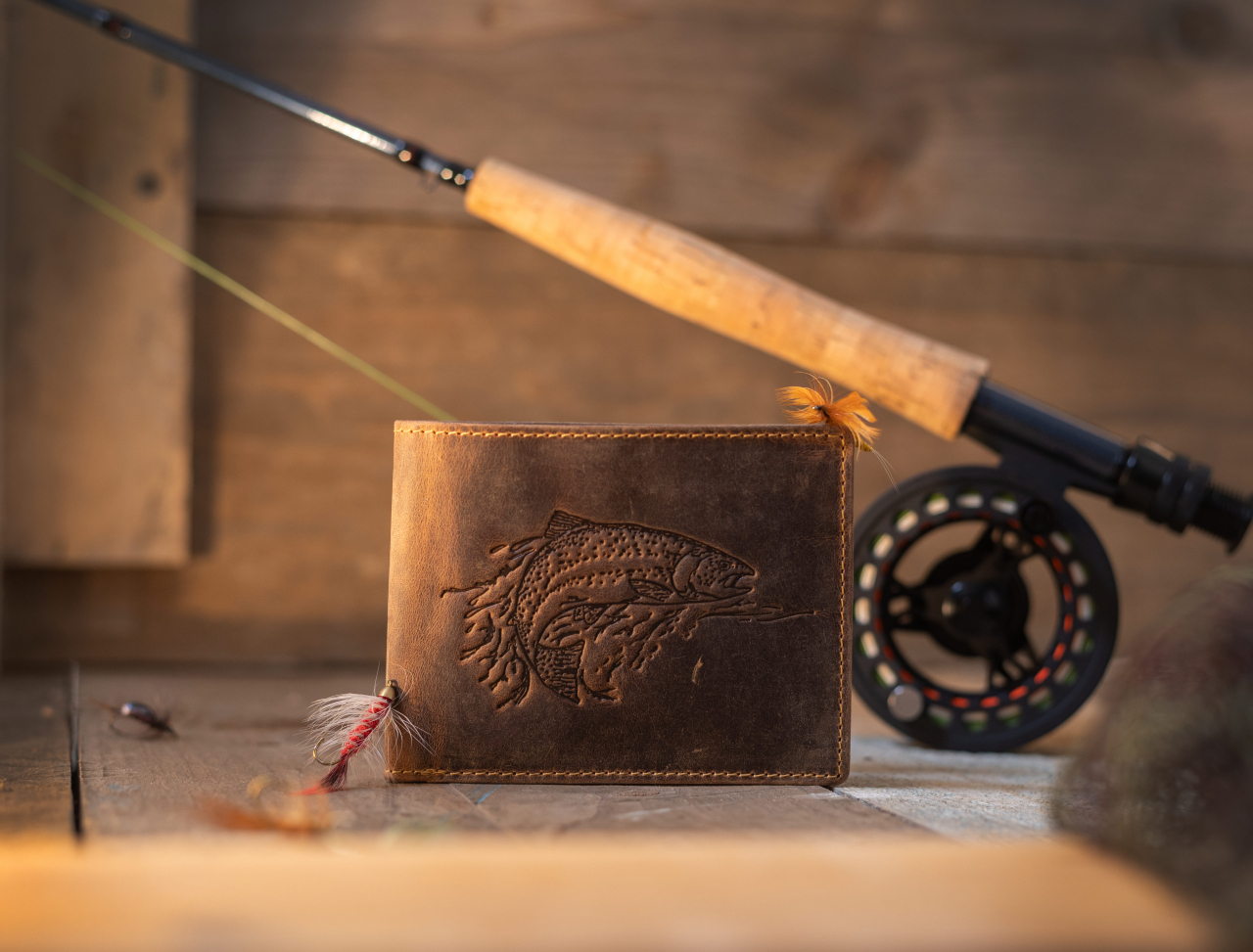 Vintage Scheintasche 2tlg. Forelle