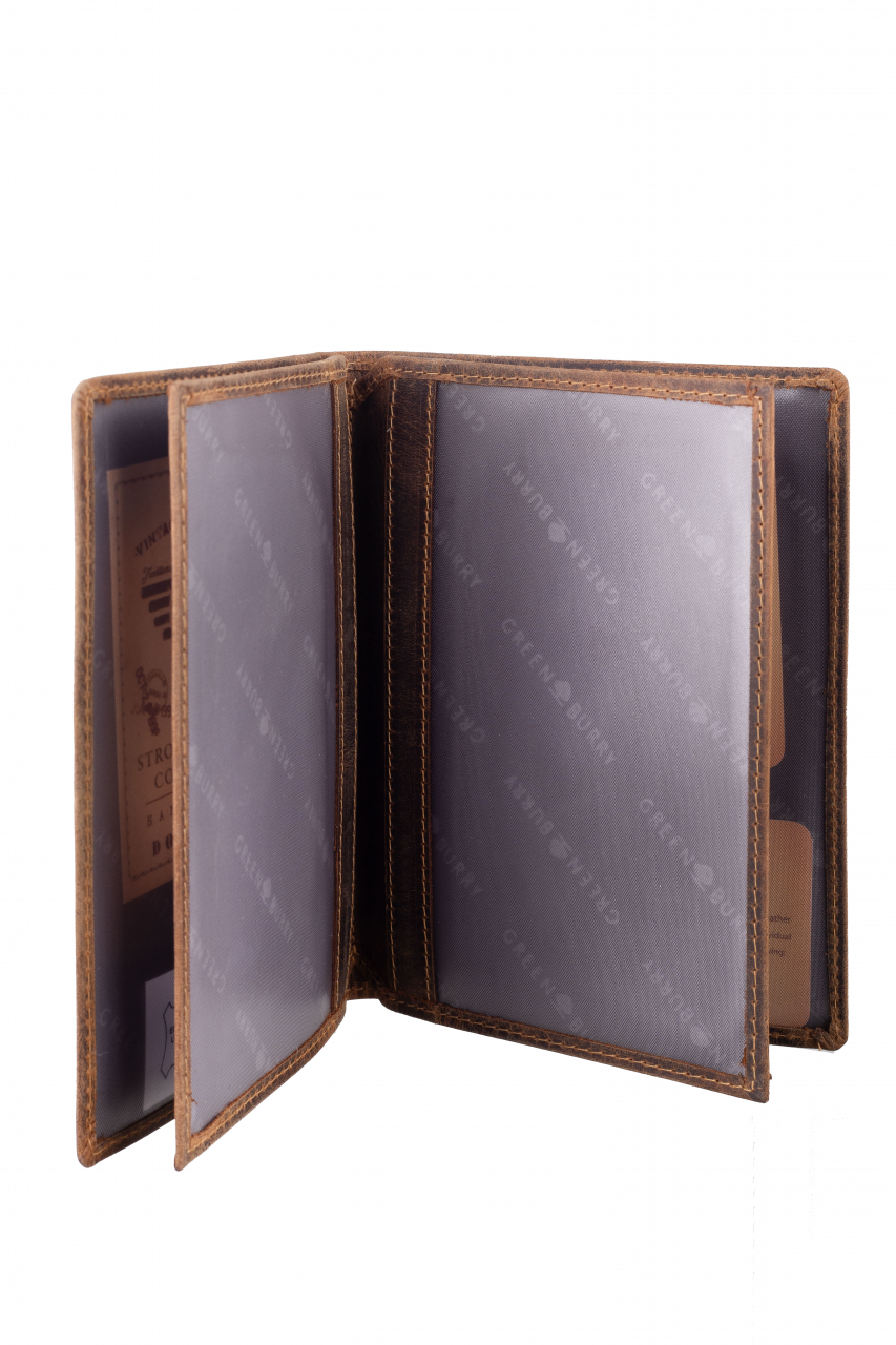 Vintage Ausweismappe 4tlg. Karpfen brown Leder